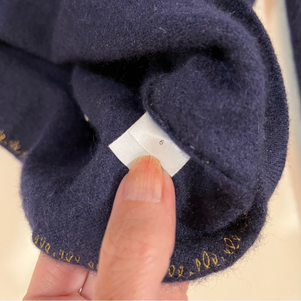 Vintage 90 Y2k Pearl Blue Cottagecore Cashmere feminine Croquet Girl Sweater - Picture 11 of 16